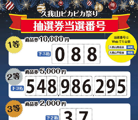 久我山ピカピカ祭り当選番号2023